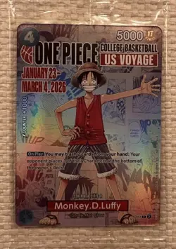 One Piece Monkey.D.Luffy College Basketball US Voyage Trading Card 2026 - Image 1