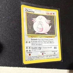 Pokemon Chansey Base Set Holo Card 3/102 1999 English Vintage - Image 1