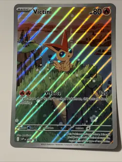 Pokemon TCG Bla&Whi Promo Victini Jumbo Card SVP 208 Oversized Rare PL-MP Holo! - Image 1
