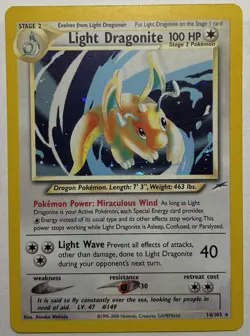 Pokemon TCG Light Dragonite Neo Destiny Holo Card 14/105 - Image 2