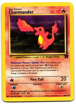 Charmander 50/82 - Team Rocket Common Pokemon TCG - MP Card - Image 1