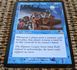 MTG Overburden – Prophecy LP | Blue Enchantment Control EDH Vintage Magic Card - Image 2