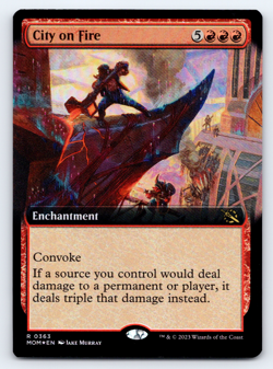City on Fire FOIL Ext Art - March of the Machine - MTG - Image 1