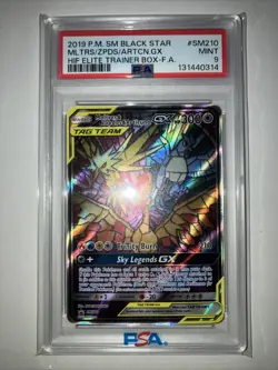 2019 POKEMON SM BLACK STAR PROMO FULL ART/MOLTRES & ZAPDOS & ARTICUNO GX PSA 9 - Image 1