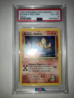 2000 Pokemon Gym Heroes Blaine's Moltres Holo #1/132 PSA 6 - Image 1