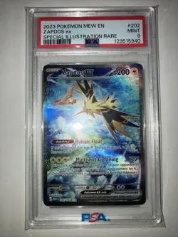 Pokemon Zapdos ex Special Illustration Rare Holo 202/165 SV151 PSA 9 2023 - Image 1