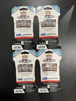 Pokemon TCG Scarlet & Violet Stellar Crown Sleeved Booster Pack Lot Of 4 - Image 4