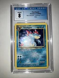 2000 Pokemon Neo Genesis #5 Feraligatr HOLO Rare CGC 8 NM/Mint - Image 1
