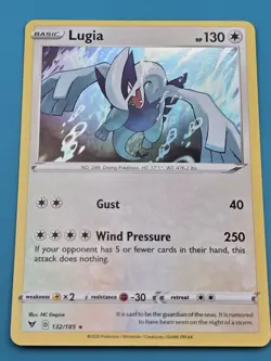 Lugia 132/185 Holo Rare SWSH04: Vivid Voltage Pokemon NM - Image 1