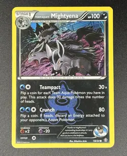 Team Aqua's Mightyena 18/34 Common Double Crisis Pokemon NM - Image 1
