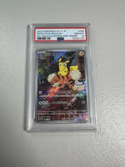 2023 POKEMON JPN SV-P PROMO #098 DETECTIVE PIKACHU PSA 10 - Image 1