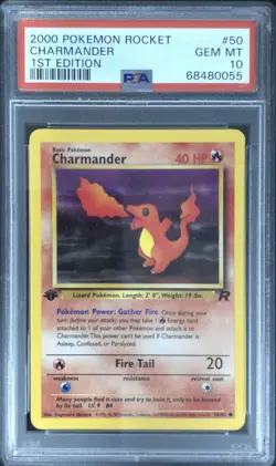 2000 POKEMON ROCKET 1ST EDITION #50 CHARMANDER PSA 10 - Image 1