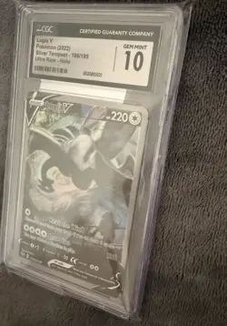 2022 Pokemon Sword & Shield Silver Tempest Alt Art Lugia #186/195 V CGC 10 - Image 2