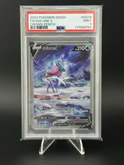 2023 Pokemon Sword & Shield Crown Zenith #GG38 Full Art Suicune v PSA 9 Mint - Image 1