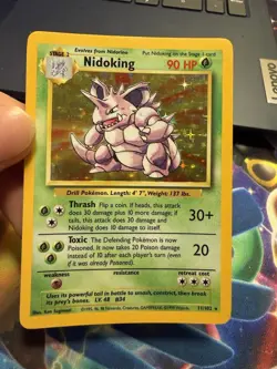 Pokemon Nidoking Base Set 11/102 Holo Rare UNLM WOTC Vintage Light Play Single - Image 1