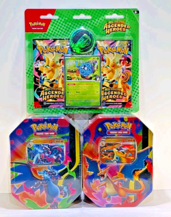 Pokemon TCG Mega Evolution Ascended Heroes 2 Pack Blister & Charizard Tin Bundle - Image 1