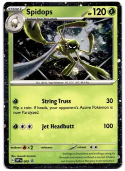 Spidops 009 Pokemon TCG Scarlet & Violet Promo Cosmo Holo MINT NM - Image 1
