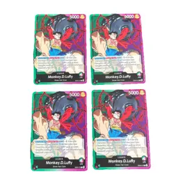 One Piece Tcg Eb02 Monkey D Luffy Leader- Green Purple Lot Of 4 - Image 1