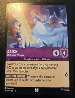 Alice - Well-Read Whisper 36/204 Uncommon Winterspell Disney Lorcana TCG - Image 1