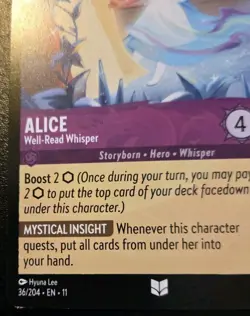 Alice - Well-Read Whisper 36/204 Uncommon Winterspell Disney Lorcana TCG - Image 4