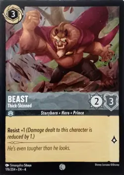 176/204 BEAST THICK-SKINNED URSULAS RETURN COMMON DISNEY LORCANA CARD - Image 1