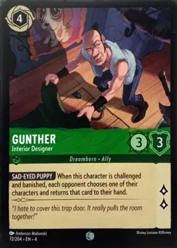 72/204 GUNTHER INTERIOR DESIGNER URSULAS RETURN COMMON DISNEY LORCANA CARD - Image 1