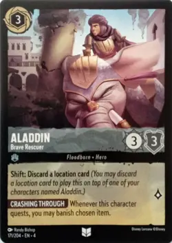 171/204 ALADDIN BRAVE RESCUER URSULAS RETURN UNCOMMON DISNEY LORCANA CARD - Image 1