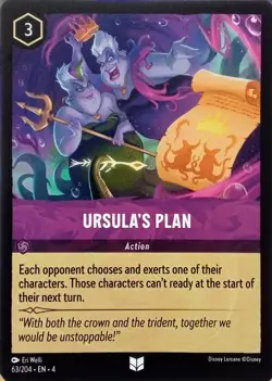 63/204 URSULA'S PLAN URSULAS RETURN UNCOMMON DISNEY LORCANA CARD - Image 1