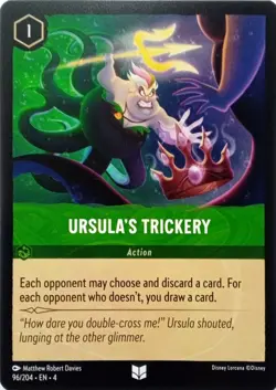 96/204 URSULA'S TRICKERY URSULAS RETURN UNCOMMON DISNEY LORCANA CARD - Image 1