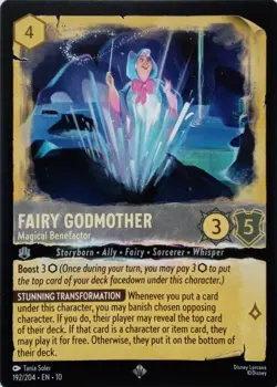 192/204 FAIRY GODMOTHER MAGICAL BENEFACTOR EN10 SUPER RARE DISNEY LORCANA CARD - Image 1