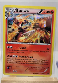 Blaziken 14/111 RARE REVERSE HOLO XY Furious Fists Pokemon TCG Card MP - Image 1