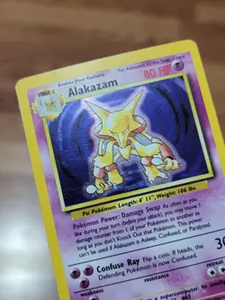 Alakazam 1/102 Holo Rare Unlimited Edition Base Set Pokemon Card 1999 WOTC MP** - Image 2