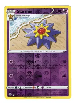 Pokemon TCG Starmie SWSH Brilliant Stars 055/172 Reverse Holo Uncommon Card NM - Image 1