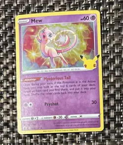 Mew Holo Rare Celebrations 011/025 New TCG Card Sword & Shield Foil 2021 TCG - Image 1