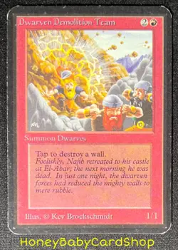 MTG Limited Edition Alpha 1993 Dwarven Demolition Team MP Card LEA 93/94 - Image 2