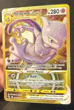 Mewtwo VSTAR 086/078 2022 Pokemon GO Set Pokemon Card TCG Gold Secret Rare - Nm - Image 2
