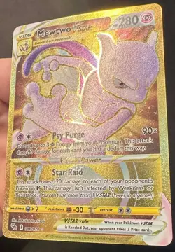 Mewtwo VSTAR 086/078 2022 Pokemon GO Set Pokemon Card TCG Gold Secret Rare - Nm - Image 3