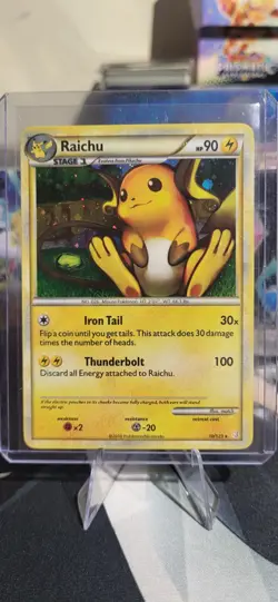 Pokemon TCG Raichu HeartGold SoulSilver Holo Card 10/123 Rare - Image 1