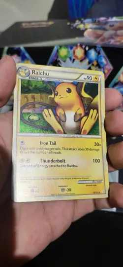 Pokemon TCG Raichu HeartGold SoulSilver Holo Card 10/123 Rare - Image 2