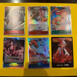 Bandai One Piece Card Game Boa Hancock EB03 & SR Lot of 6 - Image 1