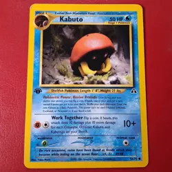 Kabuto 56/75 Neo Discovery Regular First Edition Pokemon Card Lp - Image 1