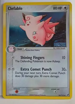 Pokemon Collectible Cards, Clefable, Reverse, HOLO, 36/115, Unseen Forces, 2005 - Image 2