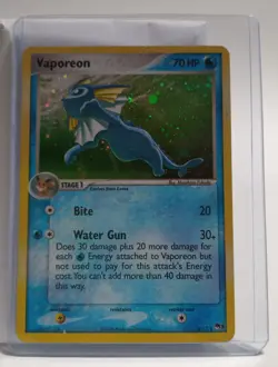 Pokemon Collectible Cards, Vaporeon, Holo, 6/17, POP Series, 2006 - Image 1