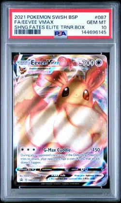 Pokemon TCG Eevee VMAX SWSH087 Shining Fates ETB Black Star Promo Card - PSA 10 - Image 1