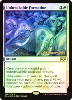 Light Play x 1 Unbreakable Formation - Foil - Prerelease Promo Ravnica Allegianc - Image 1