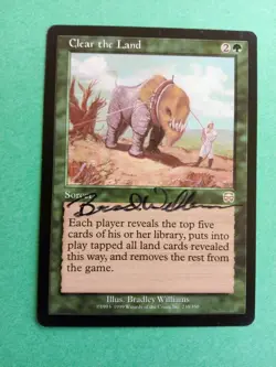 MTG Magic Clear the Land Signed Artist Proof x1 Mercadian Masques Brad Williams - Image 1