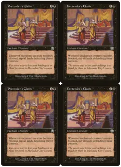 MTG Pretender's Claim x4 Mercadian Masques Uncommon NM/LP Playset - Image 1
