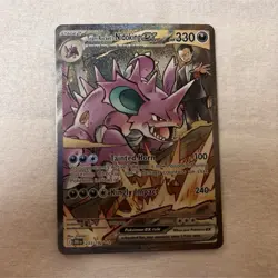 Pokemon Team Rocket's Nidoking EX Full Art Special Rare Sv10 Holo 233/182 330 HP - Image 1