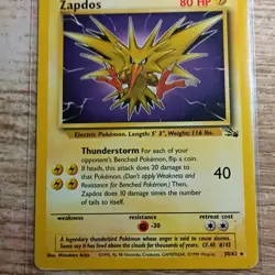 Pokemon Zapdos Base Set 30/62 Basic Regular English Card 1999 Vintage TCG - Image 4