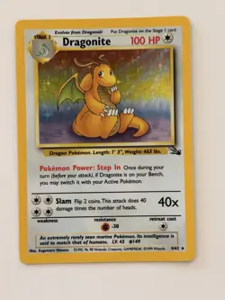 Pokemon TCG Dragonite 4/62 Fossil Unlimited Holo Rare, Spotless - Image 1